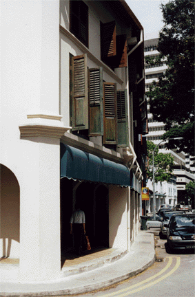 Restored Shophouses, Corner of Amoy Street, Singapore