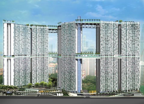 Frontal View of the Future Duxton Plain Development